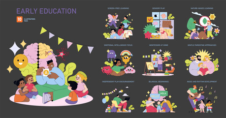 Early Education Concept with Engaged Children