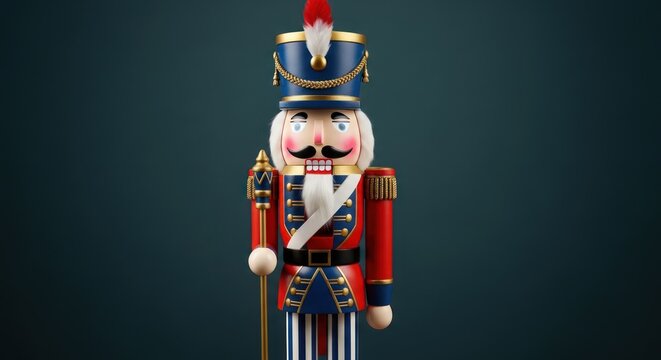 Classic decorative wooden nutcracker toy soldier for Christmas holiday
