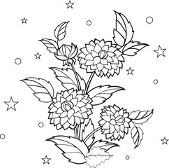 coloring pages, color page, flower, vector, floral, nature, leaf, plant, illustration, spring, art, design, drawing, flowers, decoration, summer, blossom, pattern, bouquet, garden, beauty, branch, pet