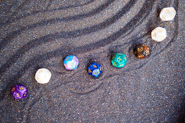 Zodiac horoscope with divination dice