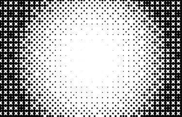 Black and White Halftone Gradient Background.