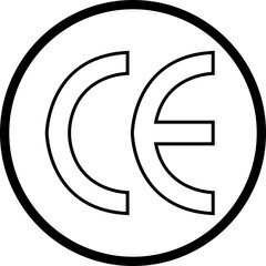 CE mark icon in line style. European Conformity certification, safety standard approval, product compliance and quality assurance vector. EU standard for safety, health and environmental protection.