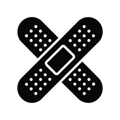 Adhesive Plaster Icon Flat Vector