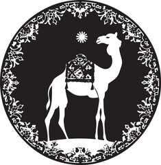 Arabian Camel Silhouette Vector Bundle | Desert Camel Moon Mandala SVG PNG EPS JPG Clipart