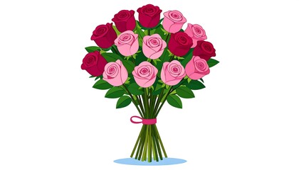 Obraz premium A bouquet of red and pink roses