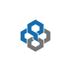 Obraz premium Abstract Geometric Digital Network Logo