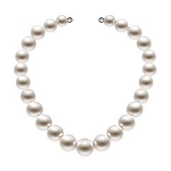 Beautiful pearl strand necklace isolated on clear background