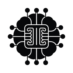 Ai Brain Chip Icon