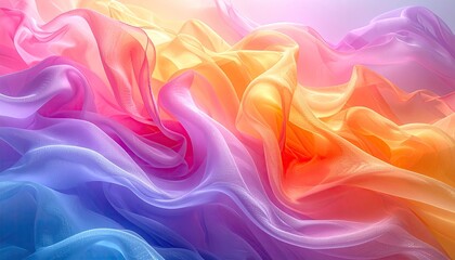 Obraz premium Colorful, flowing fabric drapes