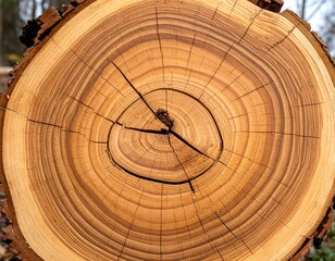 Close-up tree trunk cross-section