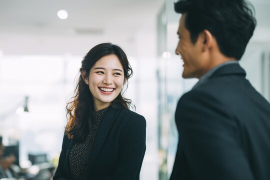 Engaging Business Conversations Bangkok Editorial Style Image Office Environment Professional Viewpoint Collaboration Concept