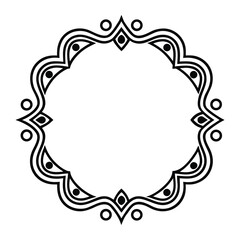 decorative frame, intricate ornamental pattern, elegant border design, symmetrical geometric shapes, vintage style, black and white, minimalist, clean, simple
