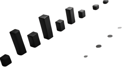  3d Single black line bar  graph icon neatly displayed isolated on a white or transparent background