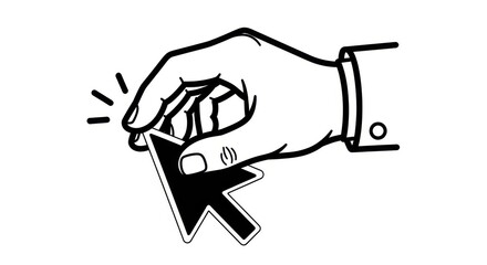 Stylized hand interacting with a digital cursor showcasing interaction