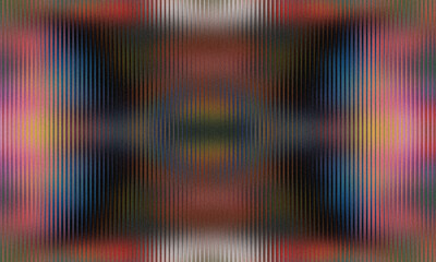 Symmetrical abstract background with vibrant blurred colors and vertical lines texture