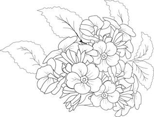 coloring pages, color page, flower, vector, floral, nature, leaf, plant, illustration, spring, art, design, drawing, flowers, decoration, summer, blossom, pattern, bouquet, garden, beauty, branch, pet