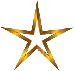 Obraz premium Gold star. Golden gradient vector star isolated on white background, shiny metallic five-pointed award symbol, luxury glossy gold star icon illustration