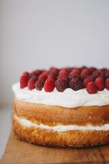 cheesecake with raspberries