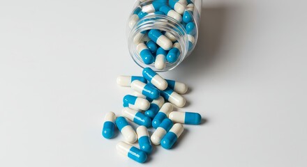 Capsules spilling from a bottle