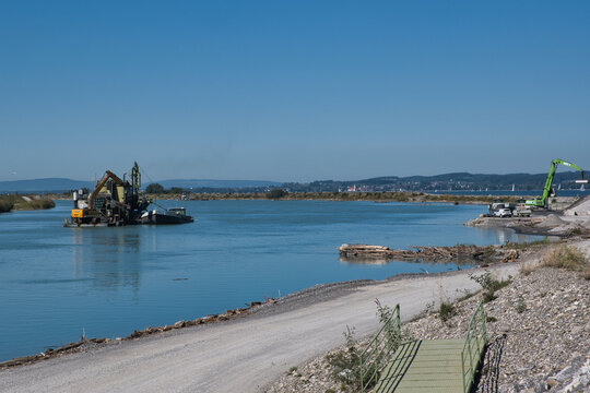 Bodensee, Kiesabbau am Rheindelta