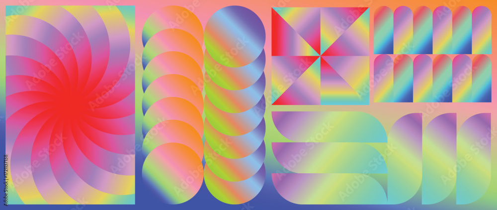 Canvas Prints modern futuristic gradient background vector set.cover template with vibrant geometric in different 