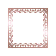 Elegant Rose Gold Decorative Frame Border.