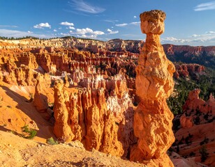 Colorful hoodoo formations in a canyon