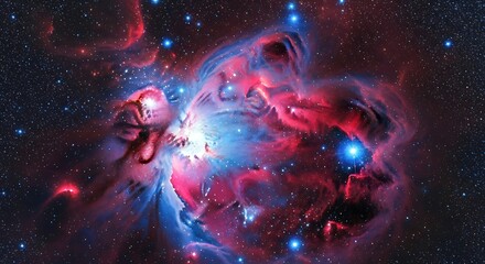 Celestial Tapestry - A Vibrant Nebula in Cosmic Embrace.