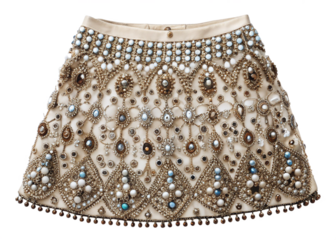 Embellished mini skirt isolated on white background