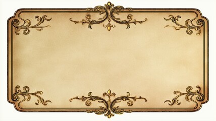 アンティーク調の装飾枠デザイン。レトロな雰囲気の背景素材。