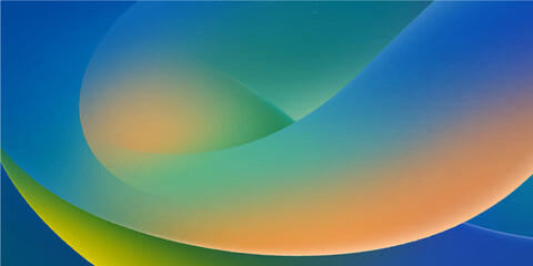 Abstract colorful background with flowing curves, a smooth digital art design with blue and vibrant waves
