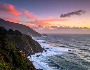 Dramatic coastal sunset