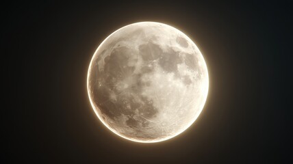 Obraz premium 満月が輝く夜空の美しい光景。宇宙や天体関連の資料や背景に最適な月の写真。