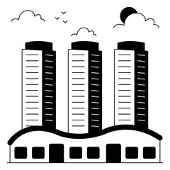 A solid  design icon of centaurs mall
