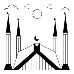 A trendy design icon of faisal mosque