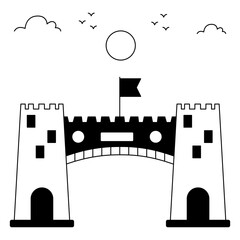 A solid  design icon of khyber pass