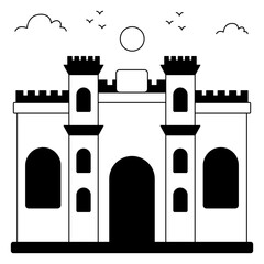 Modern design icon of copacabana fort