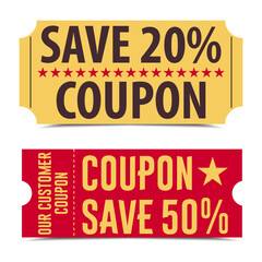 Special Offer Tickets Promotional Coupon Collection for Shopping and Sales