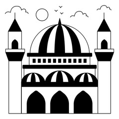 Perfect design icon of banya bashi mosque