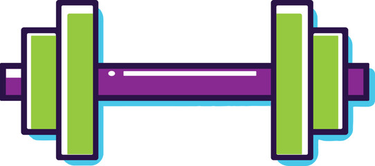 Fototapeta premium Vector illustration green and purple dumbbell isolated on white background for fitness and exercise.