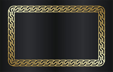 Obraz premium Golden Celtic Knot Frame on Black Background.
