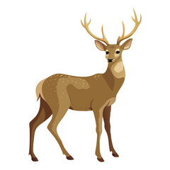 Fototapeta premium Deer Clipart Wild Animal Transparent Background Illustration. Deer vector , Deer design, Deer logo, Deer icon, Deer concept, Deer template, Deer topics Deer art, Deer cartoon.