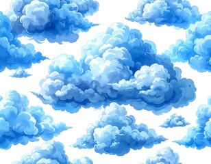 Clouds pattern, bright blue