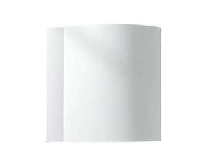 Blank white, open book-like object, showing two white pages