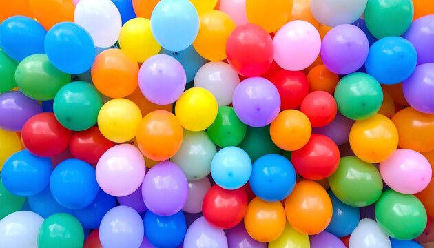 A vibrant jumble of colorful balloons - Powered by Adobe