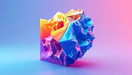 Abstract geometric form in vibrant colors