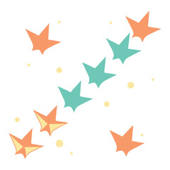 Obraz premium Colorful origami birds flying whimsically against a soft white backdrop 