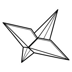Geometric origami bird sculpture stylized line art abstract design shape 