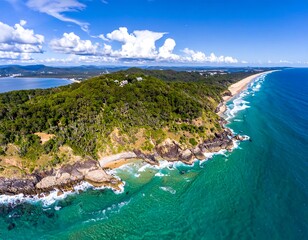 Coastal aerial view of a headland
