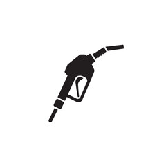 Fuel pump nozzle icon for gas station and automotive industry services silhouette